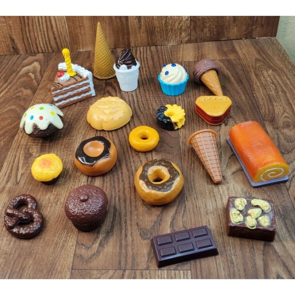 Pretend Play Food Desert Pastry Ice Cream Cake Donut Chocolate Pie Lot of 19